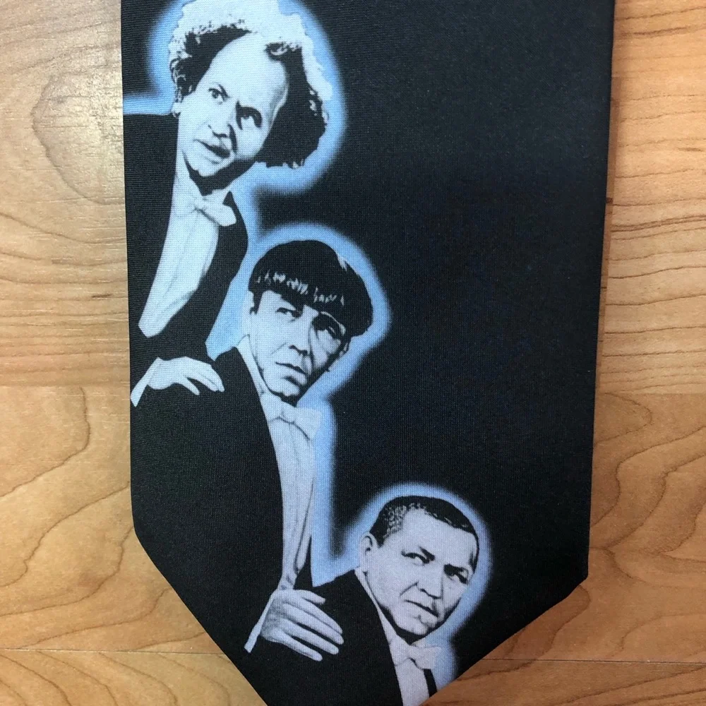 Vintage The Three Stooges Wally Wear “That’s Some Swell Tie” Black Tie
